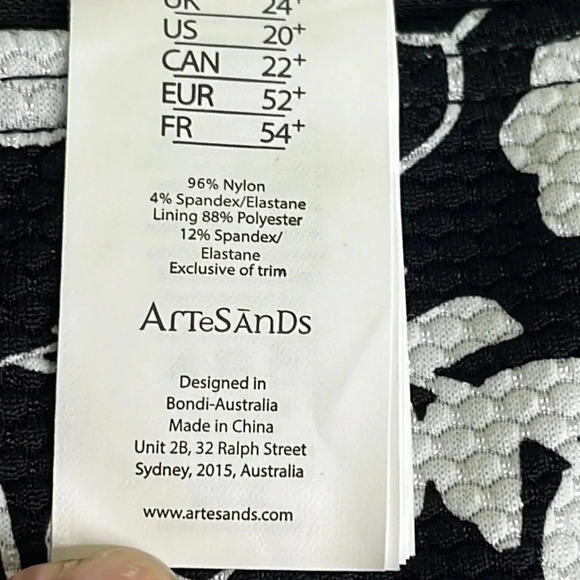 Artesands black white floral Cantata Forte Monet Mid rise bikini bottoms, 20+ - Picture 6 of 13